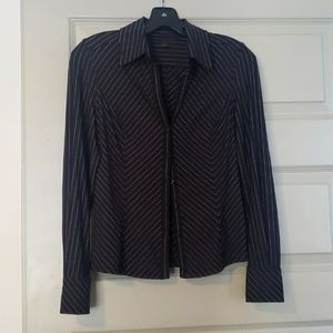 2/$20 Pink and black stretch Express collared shirt